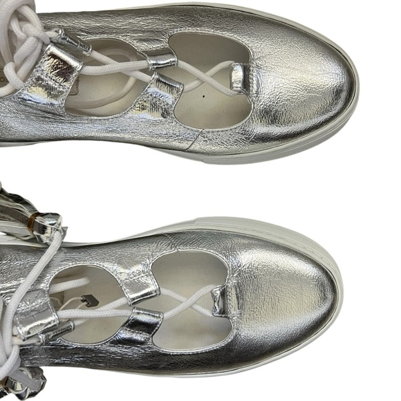 L' AUTRE CHOSE Lace-up sneakers Silver NWOT Size 39 - Picture 5 of 14